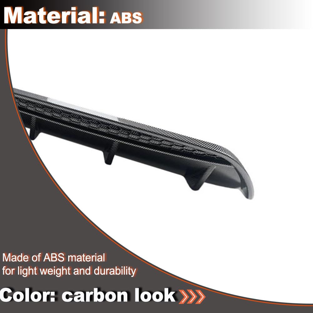 Carbo Look Rear Diffuser for Alfa Romeo Stelvio Sport Utility 2017-2023 ABS Lower Bumper Lip Spoiler Body Kit Factory Outlet