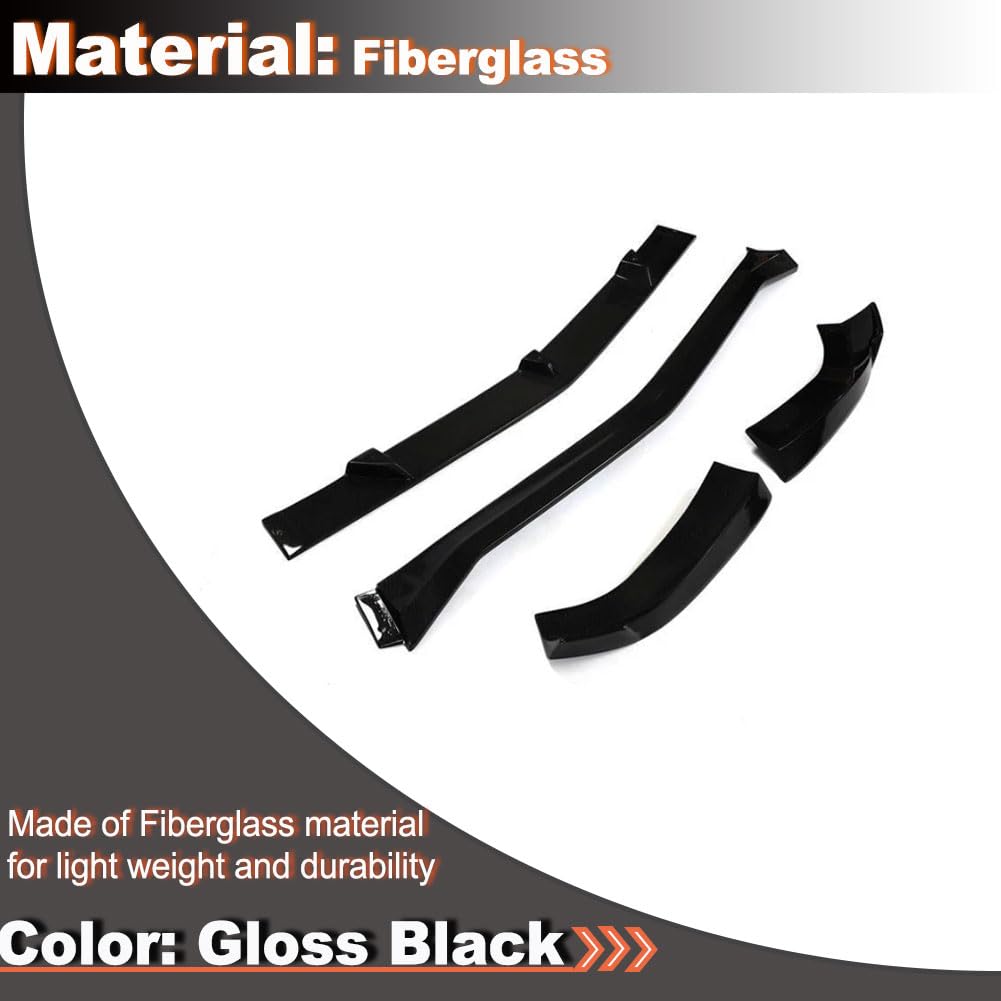 Gloss Black Front Bumper Lip for Benz GLE63 AMG 2015-2018 | MCARCAR KIT For Mercedes Fiberglass AMG Sport Utility Front Chin 