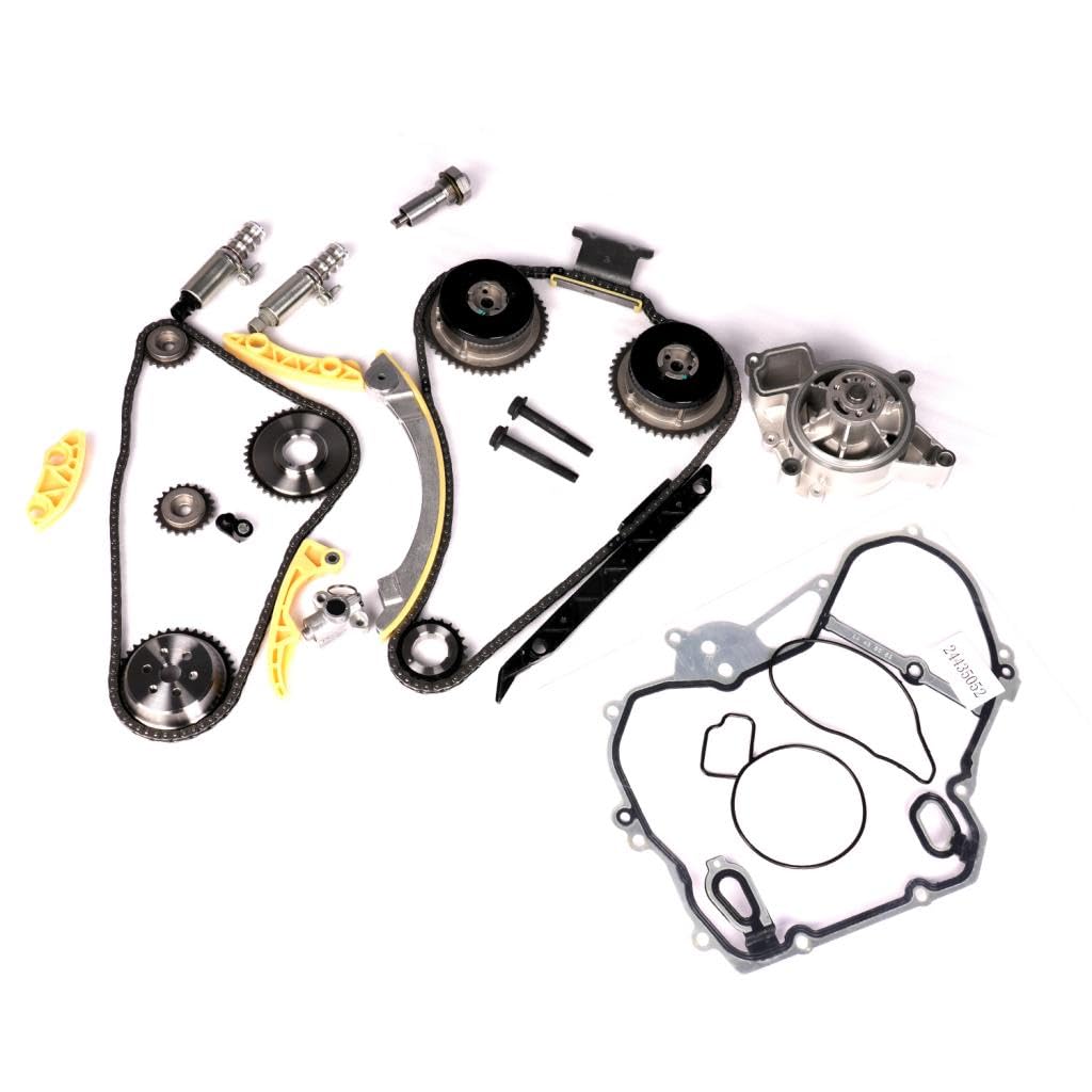 Timing Chain Kit Compatible with Chevy Equinox Buick GMC 2.2L 2.4L 2009-2017 w/Water Pump Tensioner, Crank Sprocket Ecotec Gu