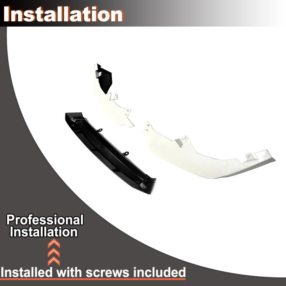 White Pearl Front Bumper Lip for Honda Accord 2021-2022 ABS | Auto Front Chin Spoiler Splitter Protector 3PCS