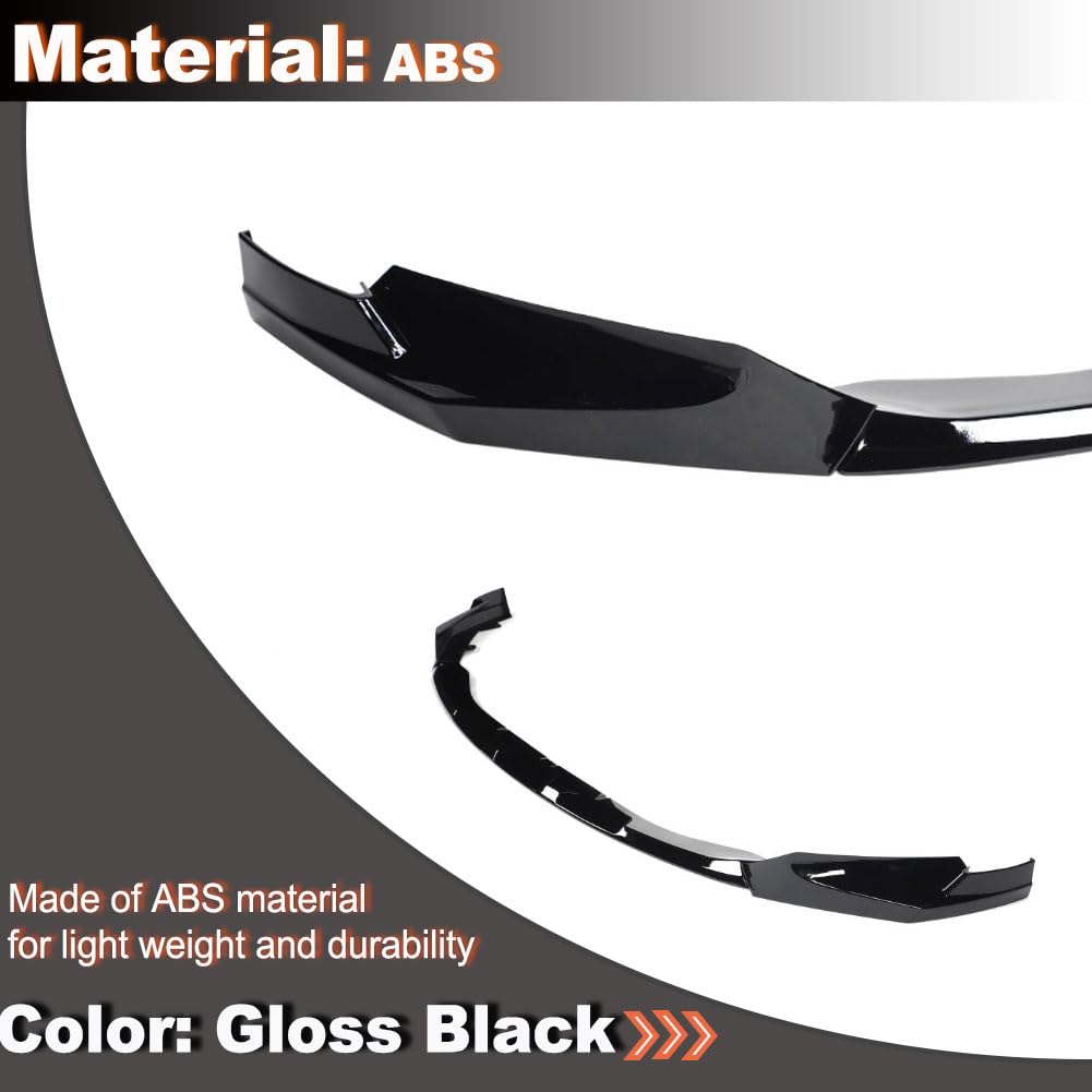 Gloss Black Front Lip Spoiler Compatible with BMW G80 G81 M3 G82 G83 M4 2021-2026 ABS Car Front Splitters Body Kit Trim Prote