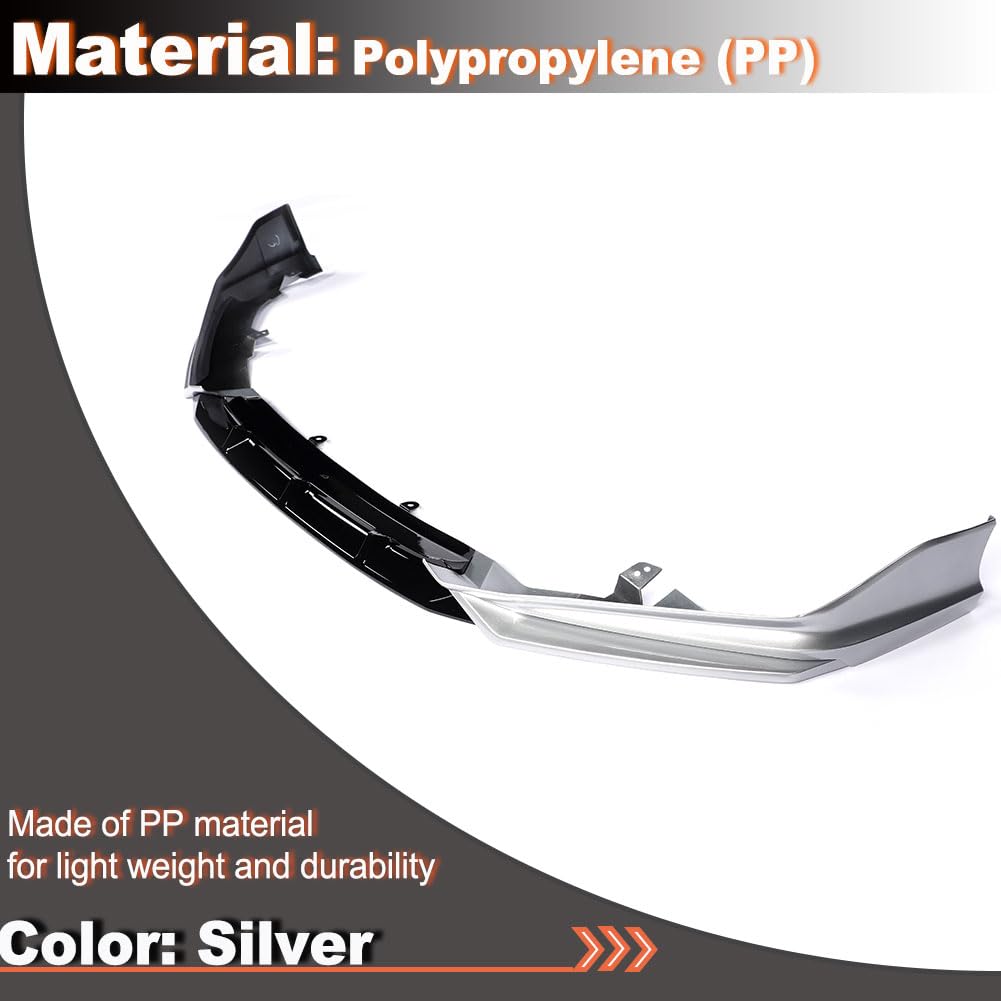 Front Bumper Lip Splitter for Honda Accord 2021-2022 Silver | Front Lip Splitter Air Dam Bumper Protection Spoiler Splitter 3