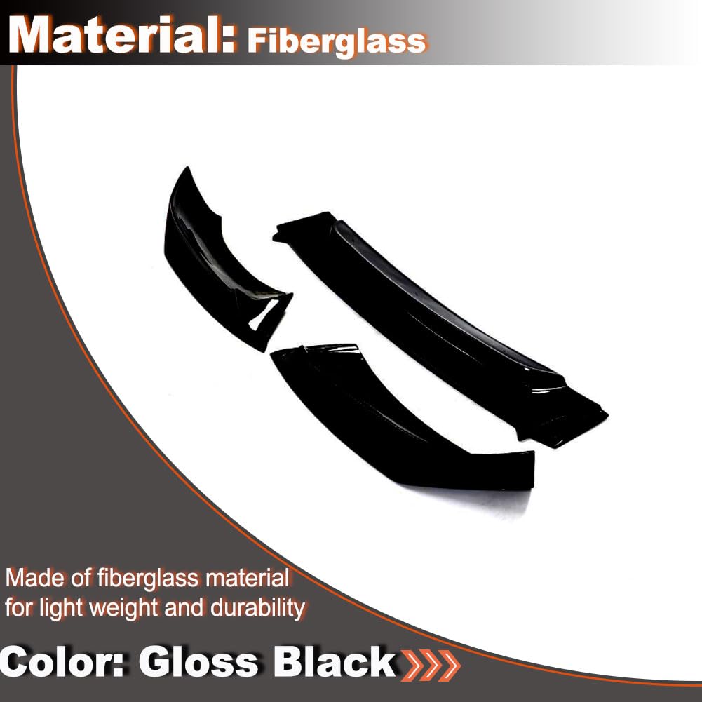 Gloss Black Front Bumper Lip for BMW F16 X6 Standard Bumper 2014-2018 Fiberglass Front Chin Spoiler Splitter Protector (3PCS)