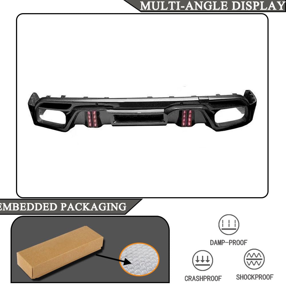 Carbon Fiber Rear Bumper Diffuser for BMW X6M F96 Sport Utility 4-Door 2020-2024 Lower Bumper Lip Diffuser Body Kit Factory O