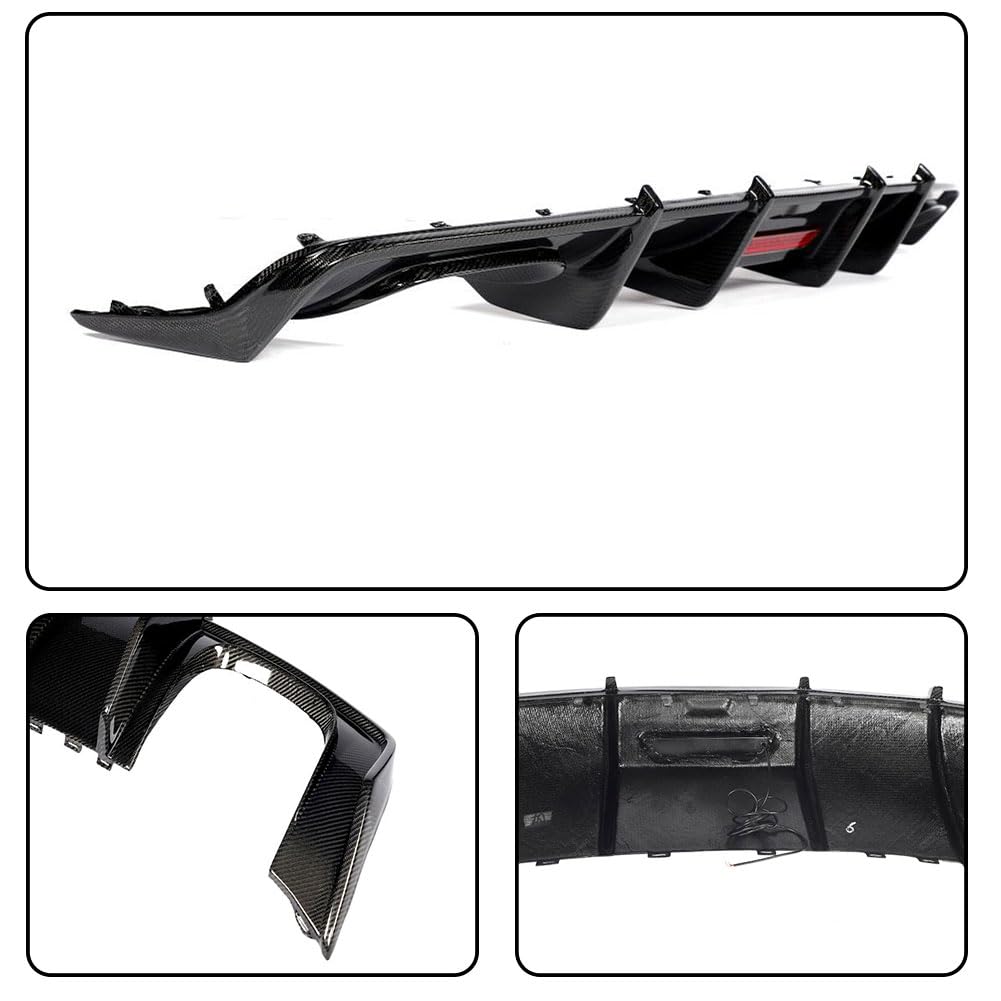 S3 Carbon Fiber Rear Diffuser Compatible with Audi A3 Sline S3 Sedan 2013-2016 Lower Bumper Lip Spoiler Body Kit Factory Outl