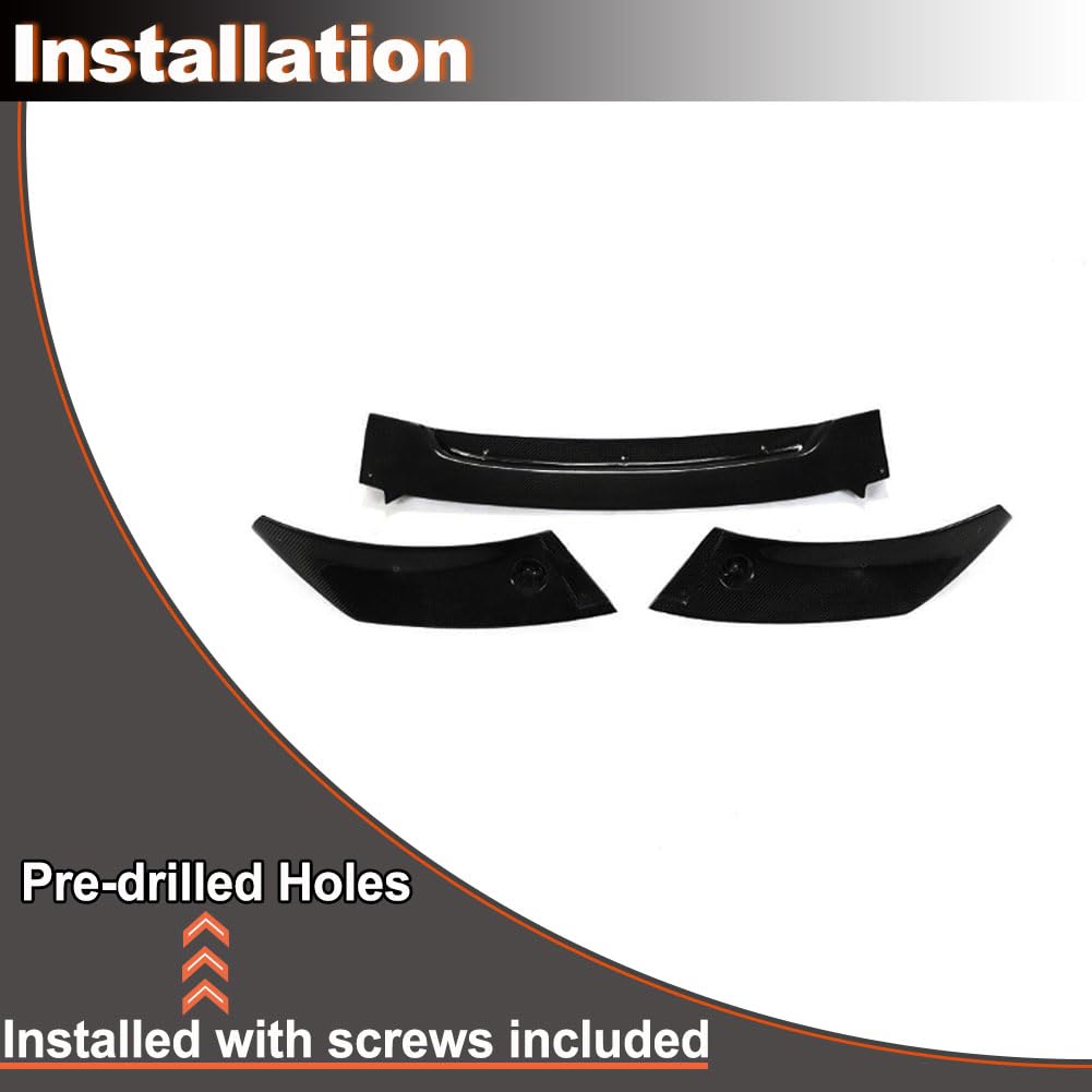 Gloss Black Front Bumper Lip for BMW F16 X6 Standard Bumper 2014-2018 Fiberglass Front Chin Spoiler Splitter Protector (3PCS)