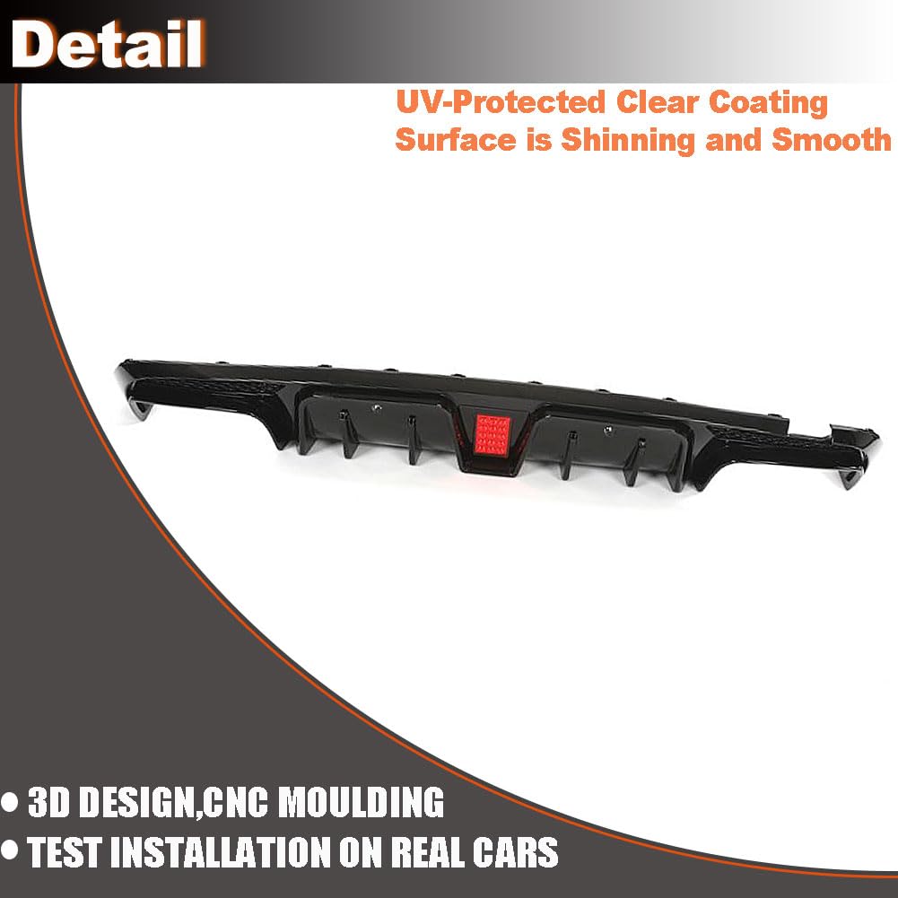 Rear Diffuser for Mercedes Benz C Class W205 C300 C350 C400 Sport C43 C63 AMG Sedan 2015-2021 PP Under Bumper Chin Diffuser L