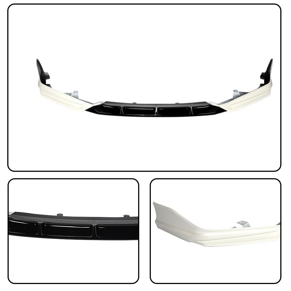 White Pearl Front Bumper Lip for Honda Accord 2021-2022 ABS | Auto Front Chin Spoiler Splitter Protector 3PCS