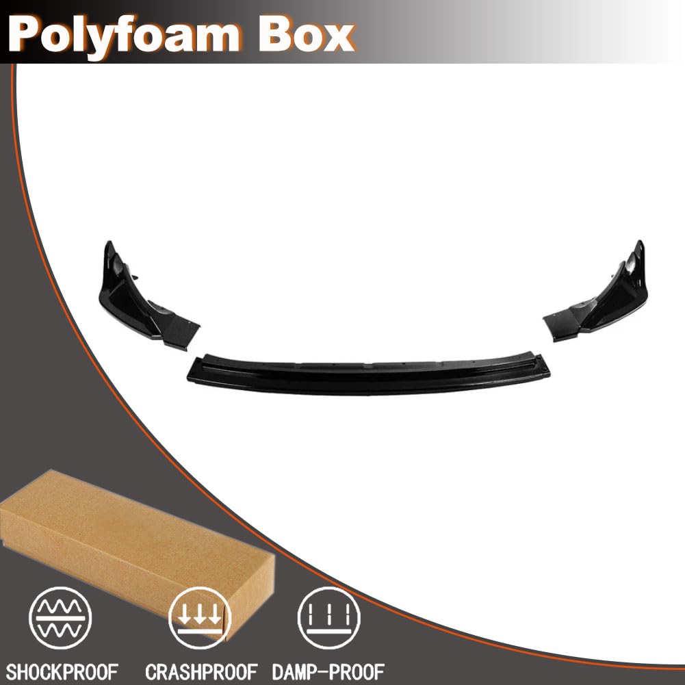 Gloss Black Front Lip Spoiler Compatible with BMW G80 M3 G82 M4 2021-2026 ABS Car Front Splitters Body Kit Trim Protection