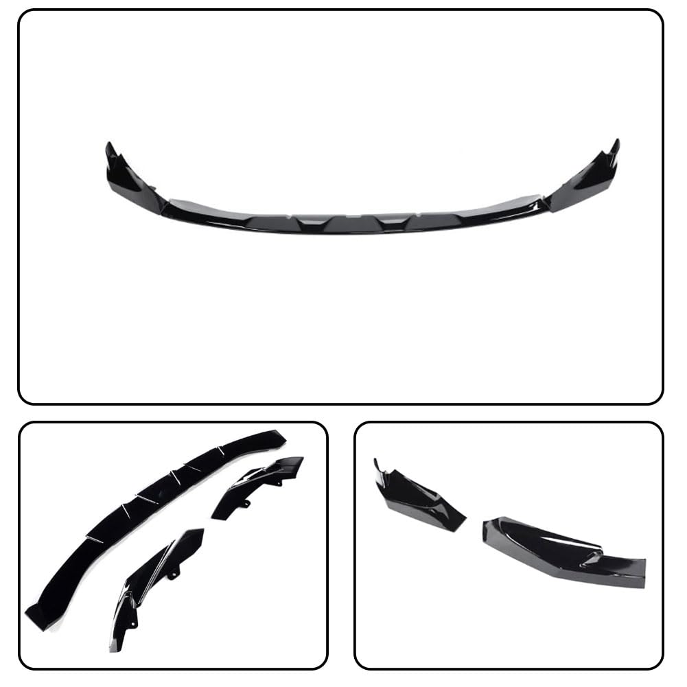 Gloss Black Front Lip Spoiler Compatible with BMW G80 G81 M3 G82 G83 M4 2021-2026 ABS Car Front Splitters Body Kit Trim Prote