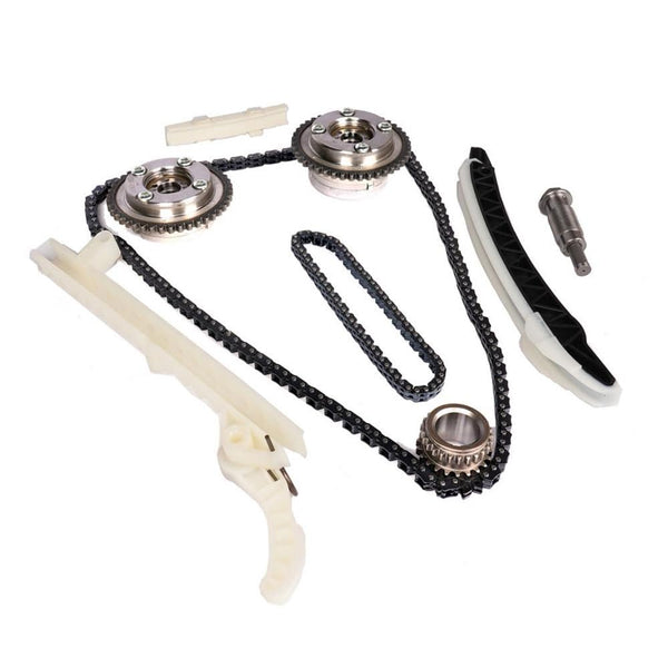 Timing Chain Kit with Tensioner Crank Gear Guide Rail Compatible with Mercedes Benz CLA250 E250 GLK200 E200 C300 Engine Time 