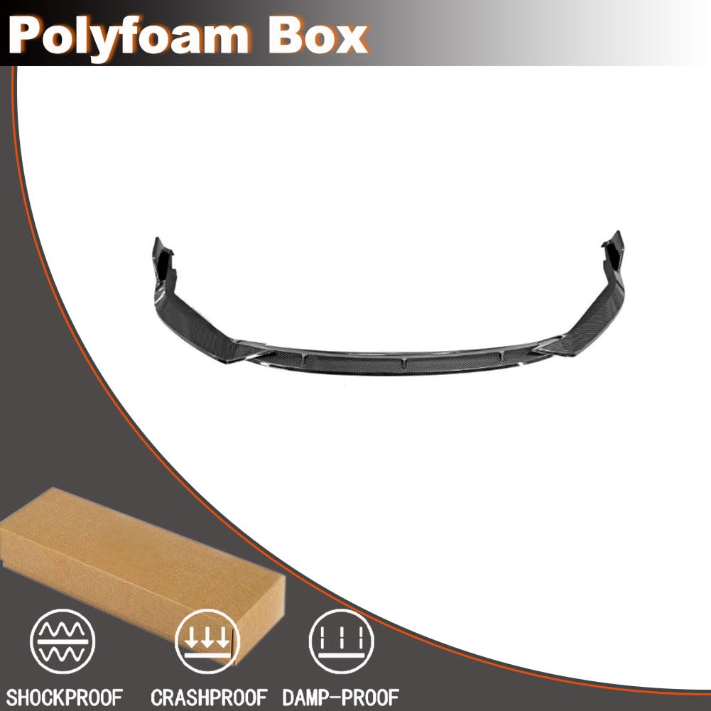 Carbon Look Front Bumper Lip Compatible with Toyota Corolla 4 Door Sedan 2019-2024 ABS Chin Spoiler Splitter Protector Factor