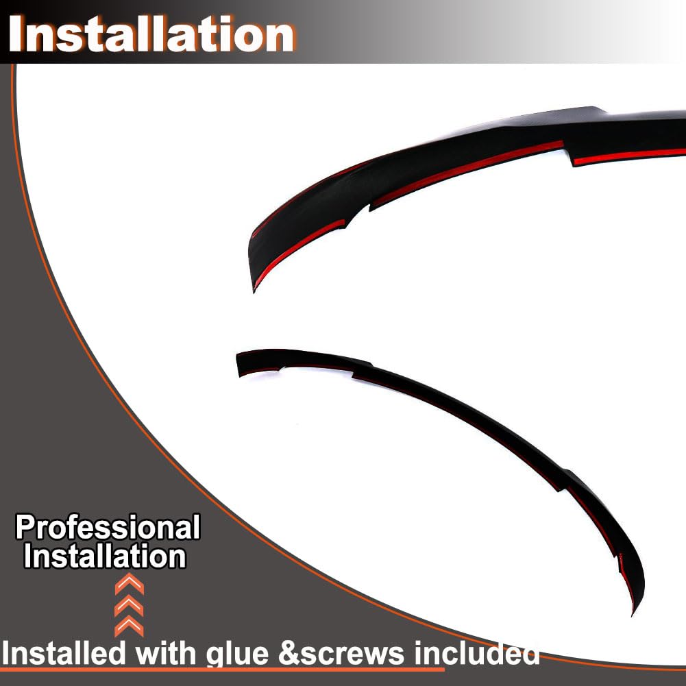 Gloss Black Front Bumper Lip Compatible with Tesla Model 3 Sedan 2016-2023 Fiberglass Chin Spoiler Lip Splitter Protector Air