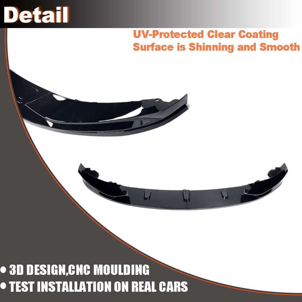 Gloss Black Front Bumper Lip Compatible with BMW 4 Series F32 F33 F36 M Sport 2Door 4Door 2014-2019 420i 428i 435i 440i Chin 