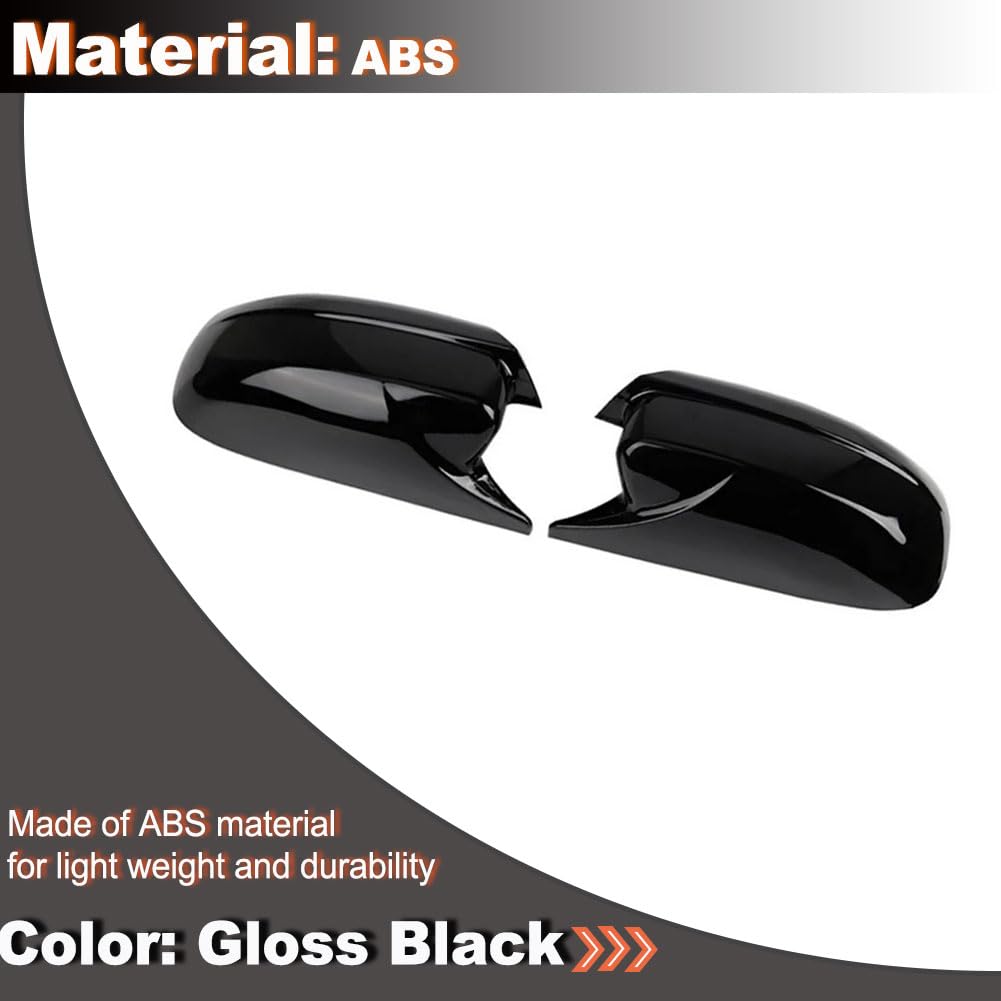 Gloss Black Rear Mirror Caps Fits for Dodge Charger 4-Door 2015-2022 Add-on ABS Side Mirror Cover, Easy Direct Installation S