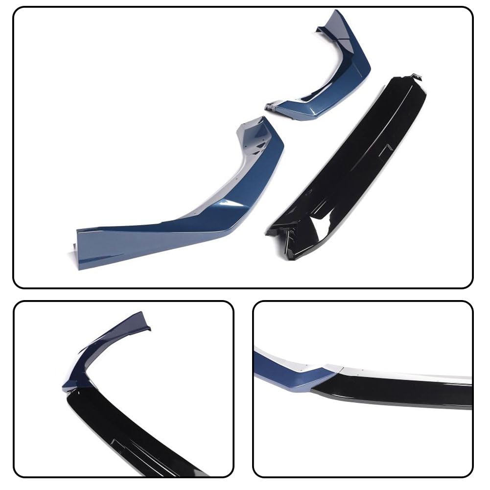 Front Bumper Lip Splitter for Honda Civic 11th 2025+ Blue Lagoon 3PCS | PP Lower Chin Bumper Spoiler Splitter Protection Air 