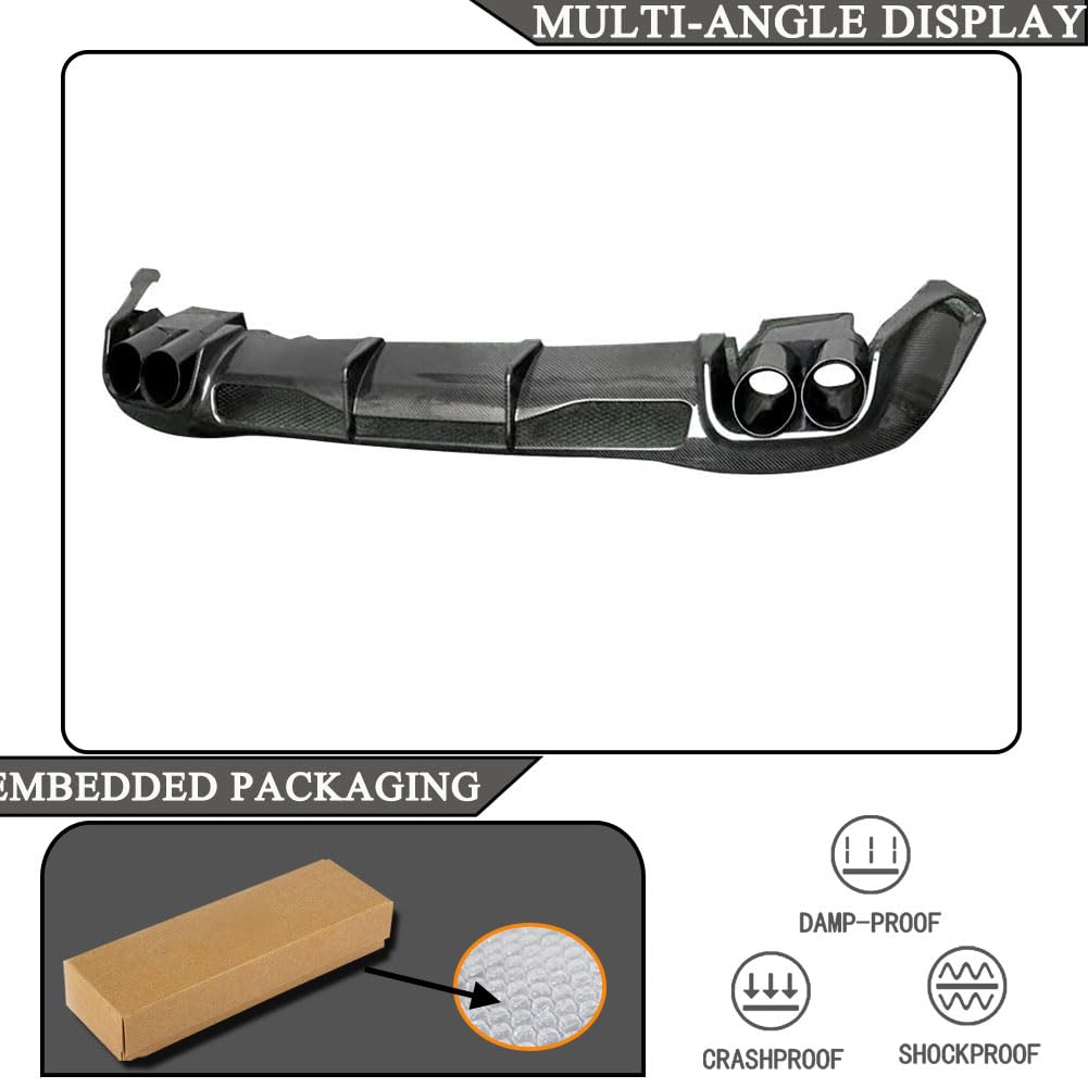 Carbon Fiber Rear Bumper Diffuser for Mercedes-Benz S Class W223 S450L S500 S580 Sedan 4-Door 2021-2025 Lower Bumper Lip Diff