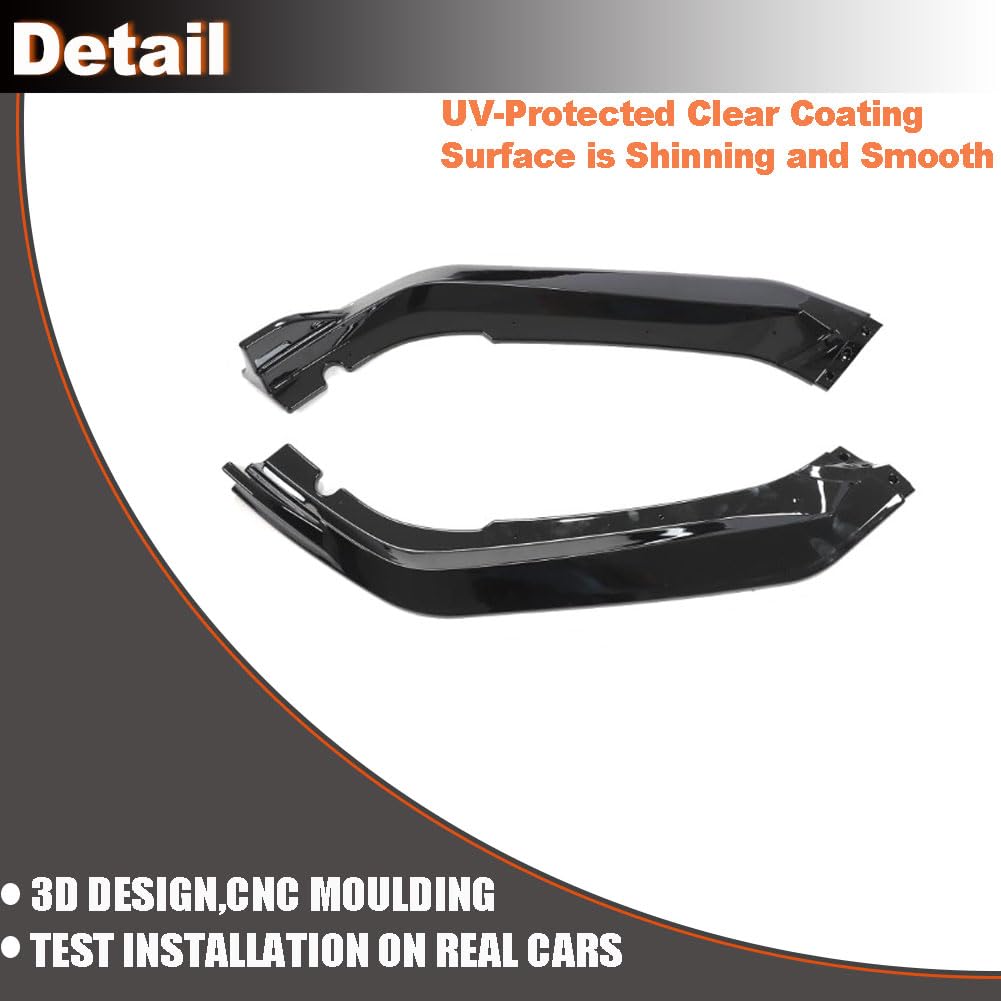 Gloss Black Front Lip Spoiler Compatible with Honda Accord 2021 2022 ABS Front Lip Splitter Air Dam Bumper Protection Spoiler
