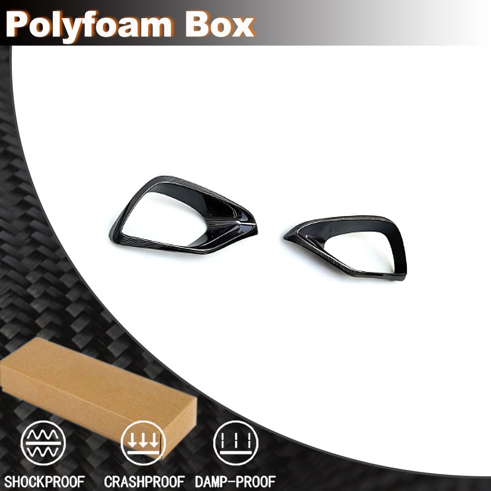 Carbon Fiber Front Bumper Air Vent Cover Fins fits for Mercedes Benz C217 S63 AMG 2018-2023 Fog Lamp Grill Cover Protector Bu