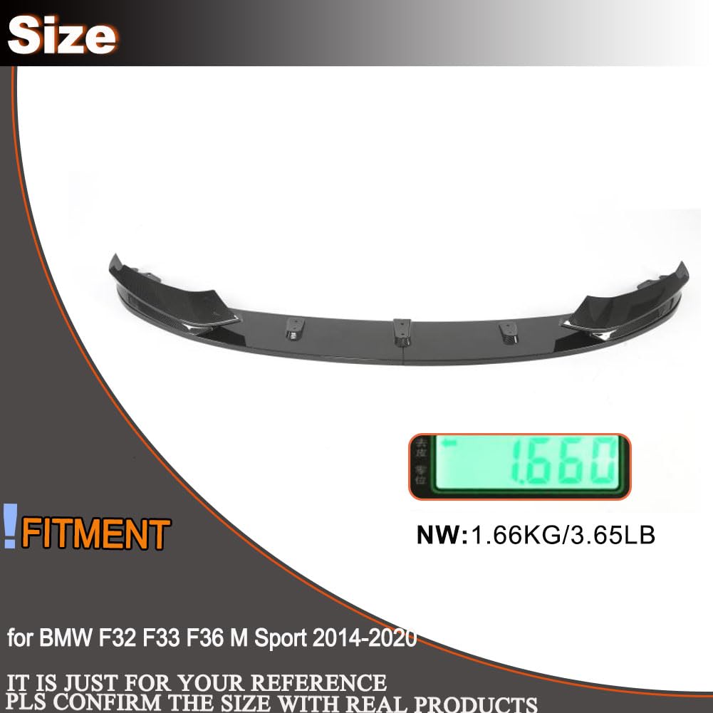ABS Front Bumper Lip Compatible with BMW 4 Series F32 F33 F36 M Sport 2Door 4Door 2014-2019 420i 428i 435i 440i Carbon Look C