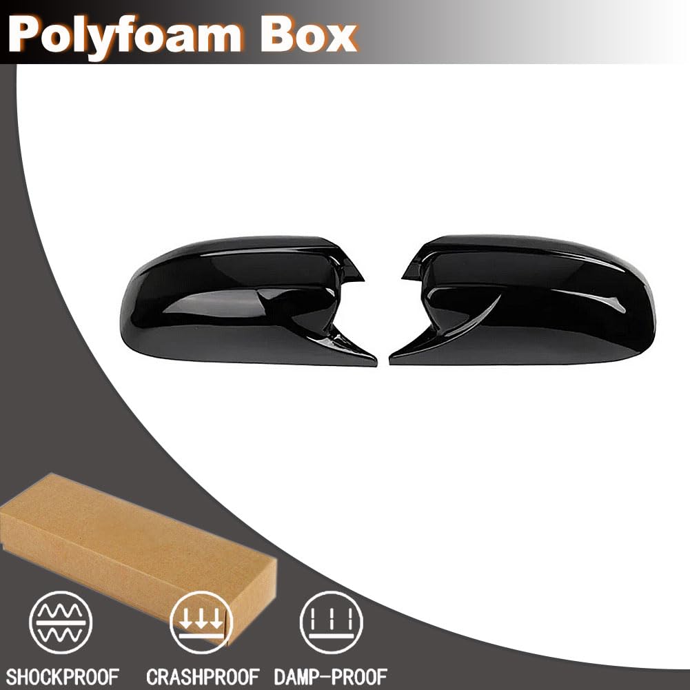 Gloss Black Rear Mirror Caps Fits for Dodge Charger 4-Door 2015-2022 Add-on ABS Side Mirror Cover, Easy Direct Installation S