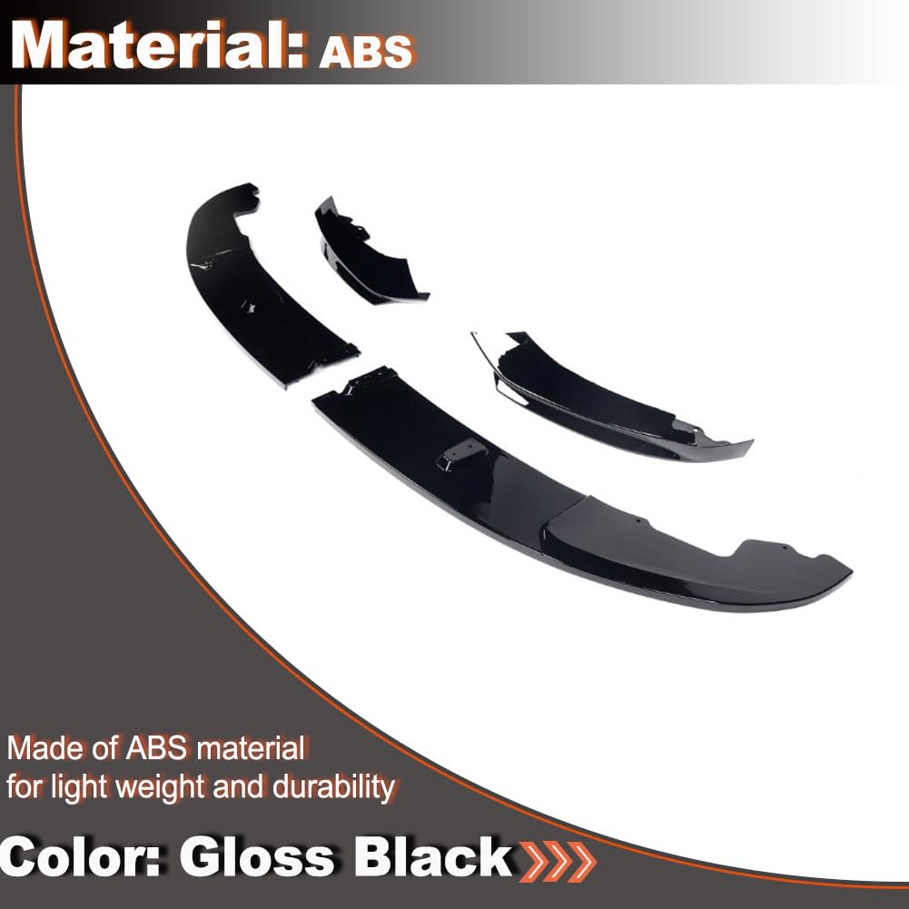 Gloss Black Front Bumper Lip Compatible with BMW 4 Series F32 F33 F36 M Sport 2Door 4Door 2014-2019 420i 428i 435i 440i Chin 