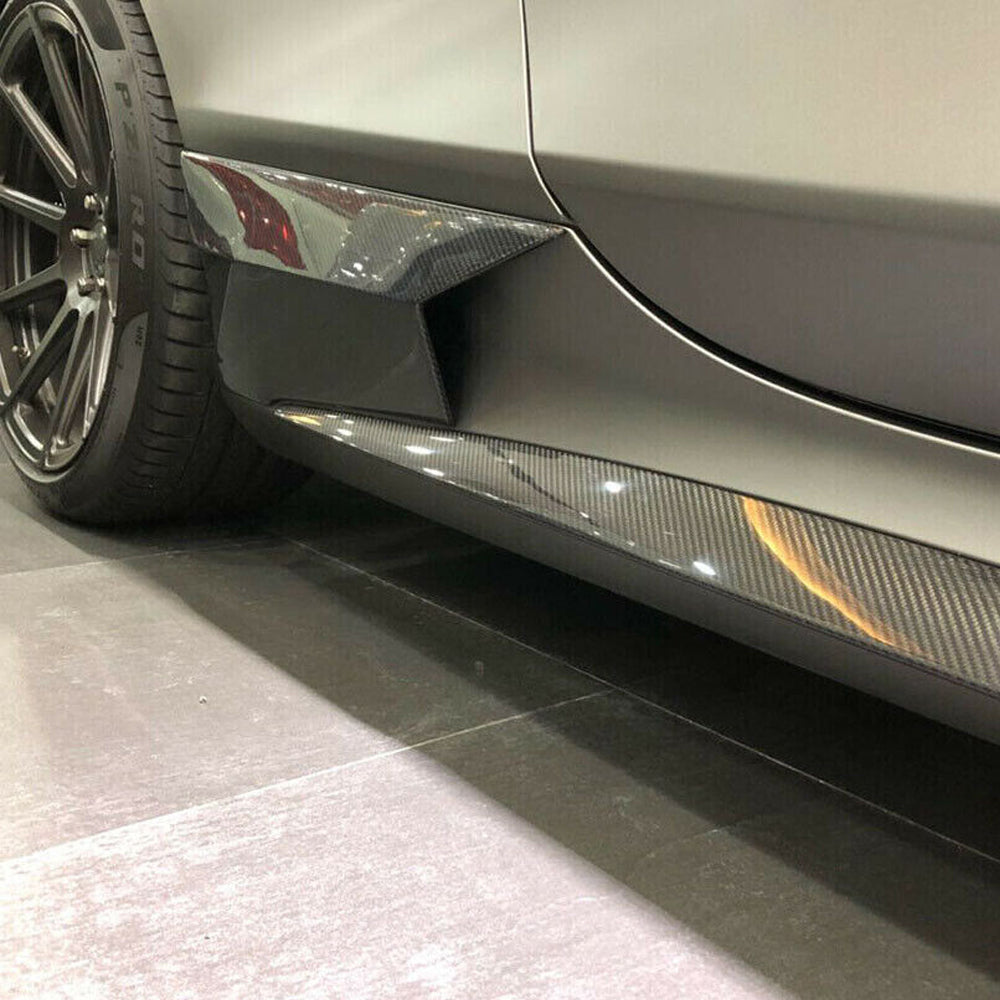 B Style Carbon Fiber Side Splitters for Mercedes-Benz S-Class C217 Pre-Facelift 2014-2017