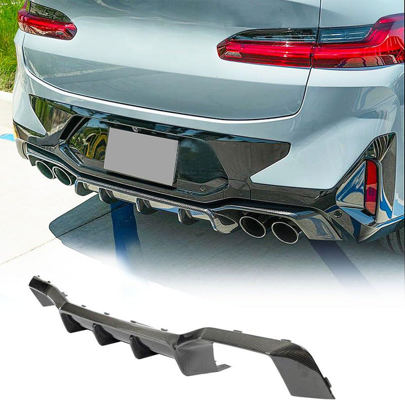 Real Carbon Fiber Rear Bumper Diffuser for BMW X4M F98 M40i Sport Utility 4-Door 2023-2024 Lower Bumper Lip Diffuser Body Kit