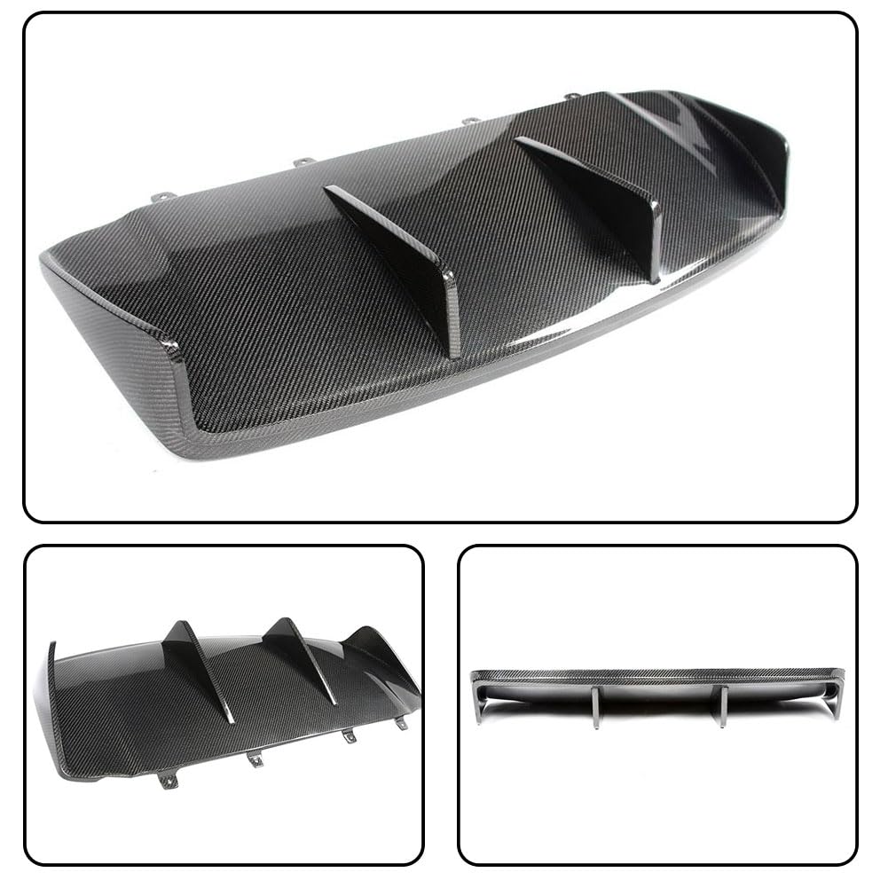Dry Carbon Fiber Rear Diffuser Compatible with Porsche Taycan 4S Base Sedan 4-Door 2019-2024 Auto Rear Lower Bumper Lip Spoil