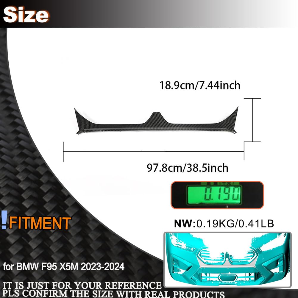 Dry Carbon Fiber Front Lower Grille CoverTrim Compatible with BMW X5M F95 2023-2024 Front Bumper Center Grille Vent Repacemen