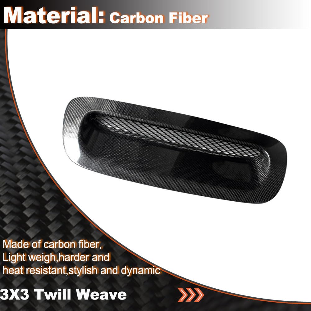 Real Carbon Fiber Front Hood Scoop Vents Compatible with BMW Mini Cooper S F56 2006-2013 Engine Hood Air Intake Vent Trim Ace