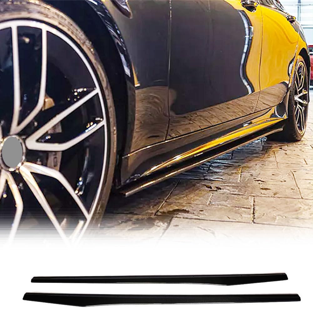 Gloss Black Side Skirts for Mercedes-Benz CLS Class C257 CLS400 CLS550 CLS63 AMG Sedan 4-Door 2018-2019Under Door Rocker Pane