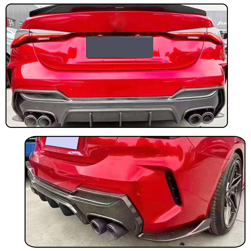 Real Carbon Fiber Rear Diffuser Lip for BMW 4 Series G22 G23 430i M440i M-Sport 2-Door 2021-2025 Lower Bumper Lip Spoiler Bod