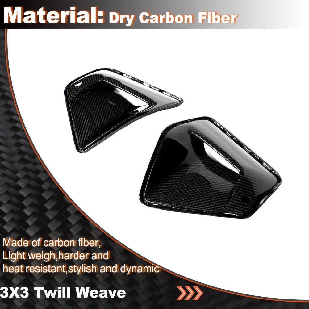 Dry Carbon Fiber Front Bumper Air Intake Vent Covers Compatible with BMW 5-Series I5 G60 530i 540i 2023-2025 Front Duct Trim 