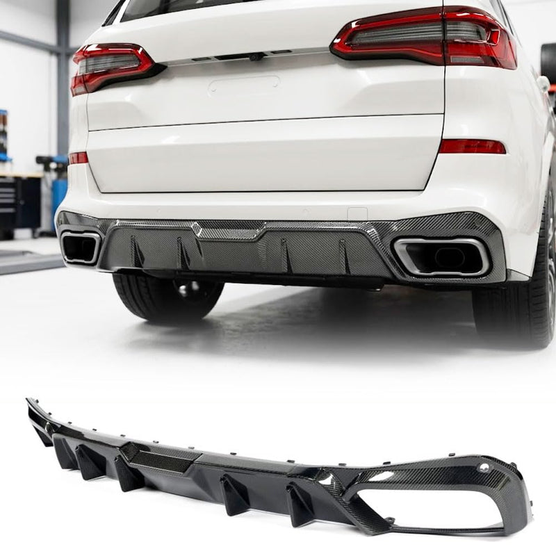 X5 Carbon Fiber Rear Bumper Diffuser Fits for BMW X5 G05 Base Model 2023-2026 Lower Bumper Lip Spoiler Body Kit Factory Outle