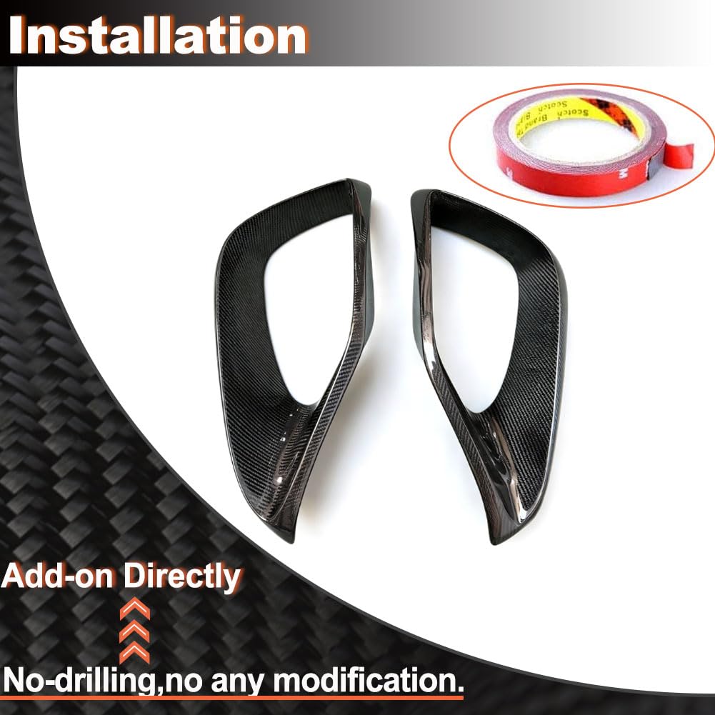Carbon Fiber Front Bumper Air Vent Cover Fins fits for Mercedes Benz C217 S63 AMG 2018-2023 Fog Lamp Grill Cover Protector Bu