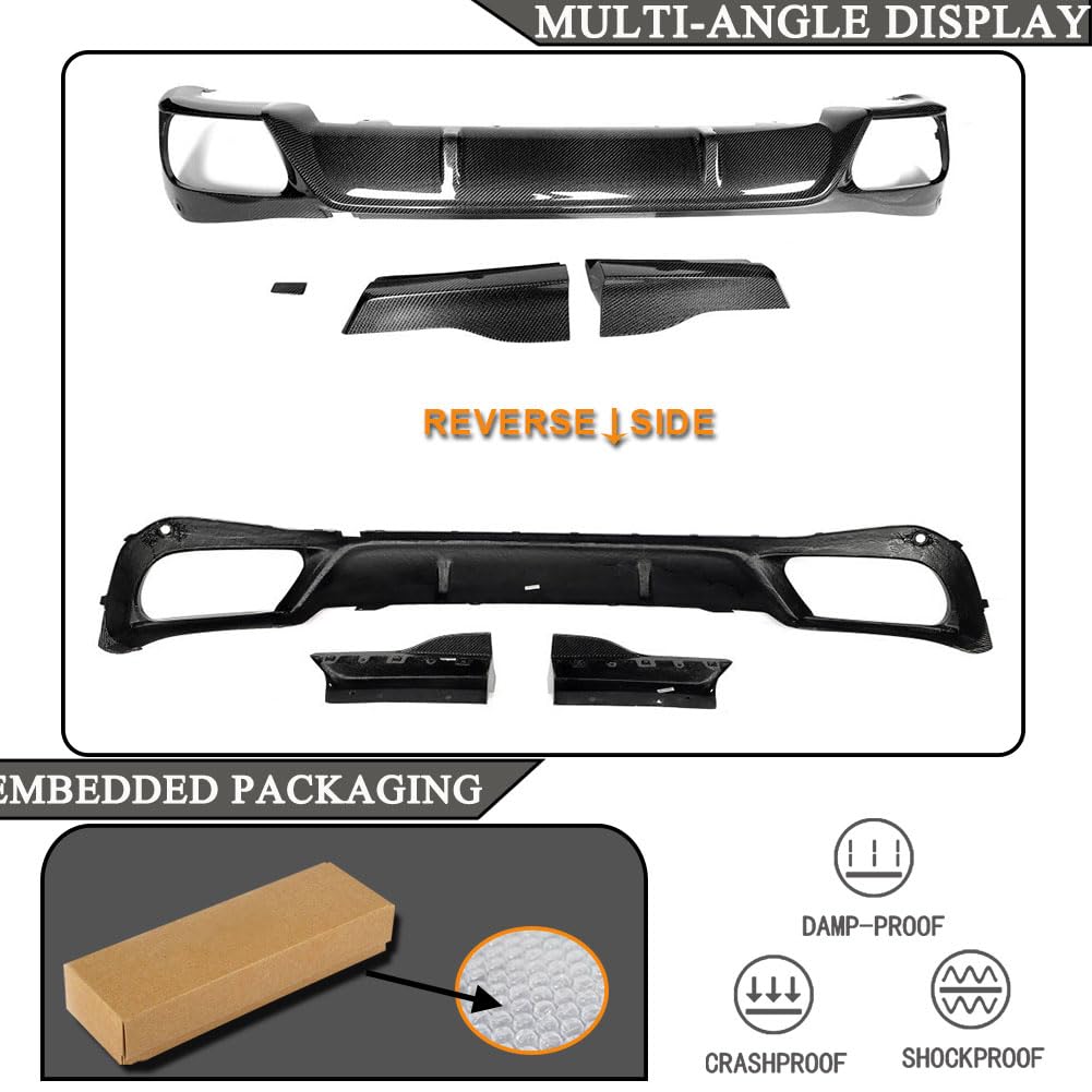 Real Carbon Fiber Rear Bumper Diffuser Fits for BMW X5 G05 M Sport LCI 2023-2025 Lower Bumper Lip Spoiler Body Kit Factory Ou