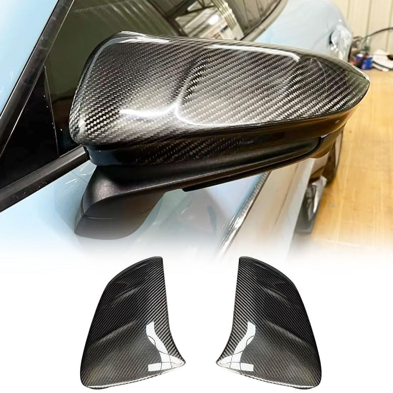 Real Carbon Fiber Mirror Caps for Porsche Taycan 9J1 Turbo S 2019-2024 Add on Style Side Rearview Mirror Cover Caps Exterior 