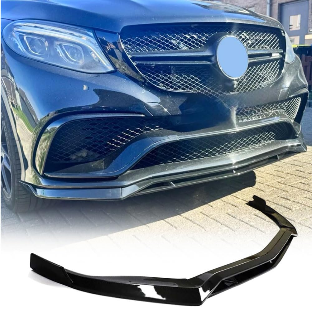 Gloss Black Front Bumper Lip for Benz GLE63 AMG 2015-2018 | MCARCAR KIT For Mercedes Fiberglass AMG Sport Utility Front Chin 