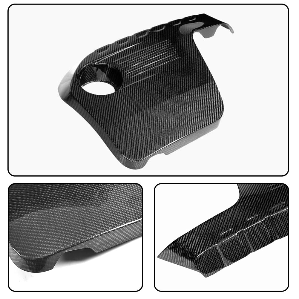 M4 Carbon Fiber Engine Cover Trim Compatible with BMW F80 M3 F82 F83 M4 2014-2019 Car Auto Hood Bonnet Protector Cap