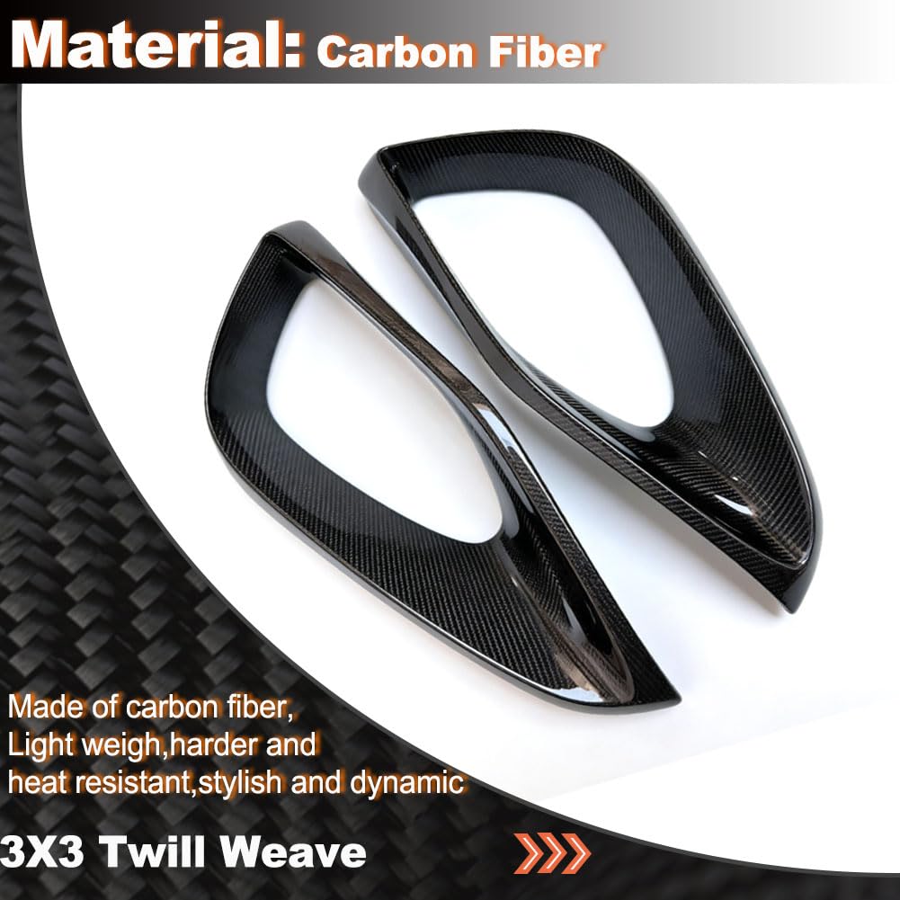 Carbon Fiber Front Bumper Air Vent Cover Fins fits for Mercedes Benz C217 S63 AMG 2018-2023 Fog Lamp Grill Cover Protector Bu