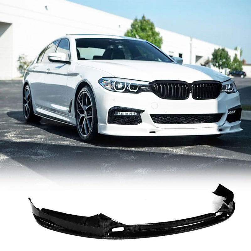 Gloss Black Front Bumper Lip for BMW G30 5 Series G31 G38 M Sport Sedan/Wagon 2017-2020 530i 540i M550i Fiberglass Auto Front