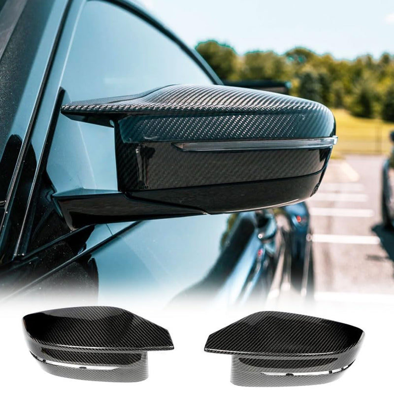 Dry Carbon Fiber Mirror Cover Compatible with BMW 3 4 Series G80 M3 G82 G83 M4 2021-2022 2D 4D Replacement Style Rearview Mir