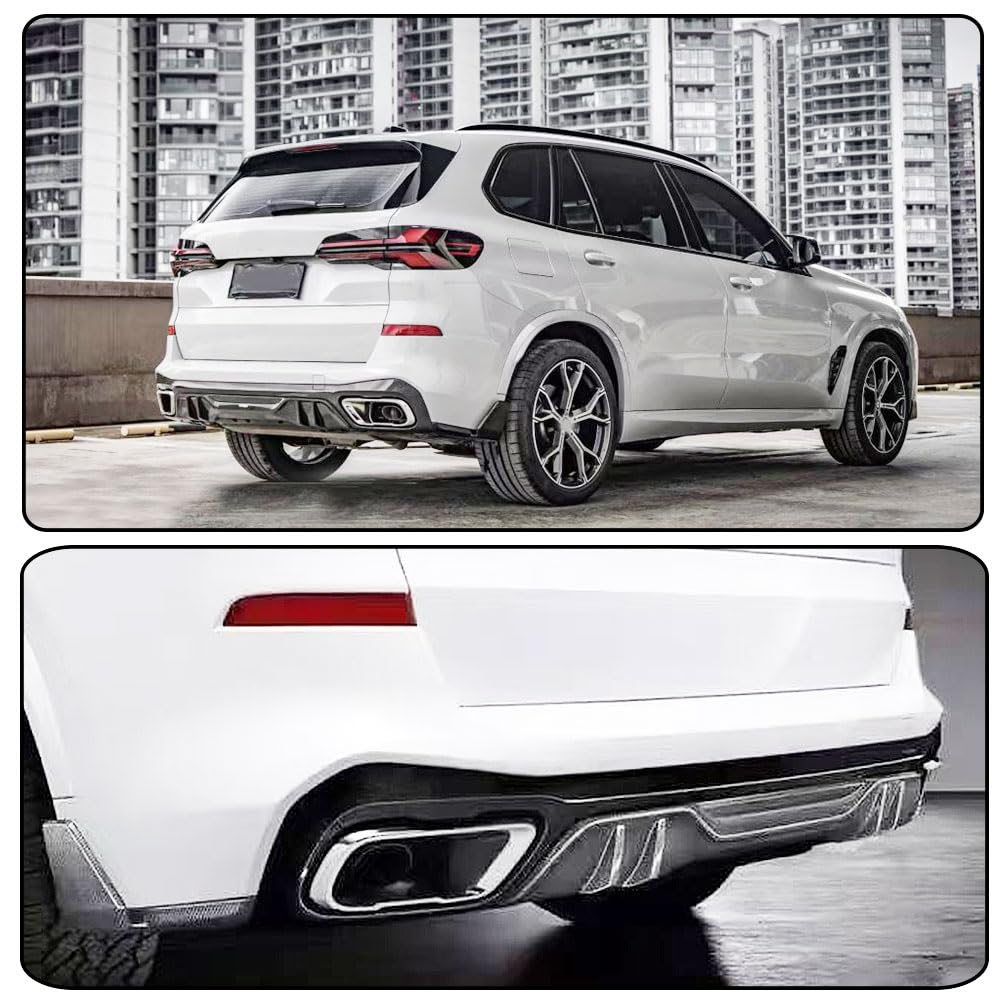 Real Carbon Fiber Rear Bumper Diffuser Fits for BMW X5 G05 M Sport LCI 2024-2026 Lower Bumper Lip Spoiler Body Kit Factory Ou