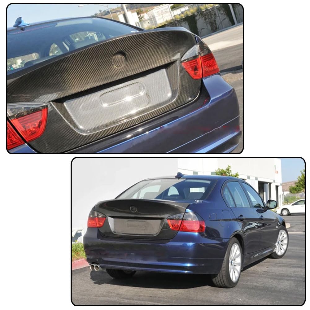 Carbon Fiber Rear Trunk Lid Cover Spoiler Compatible with BMW 3 Series E90 325i 330i 2005-2008