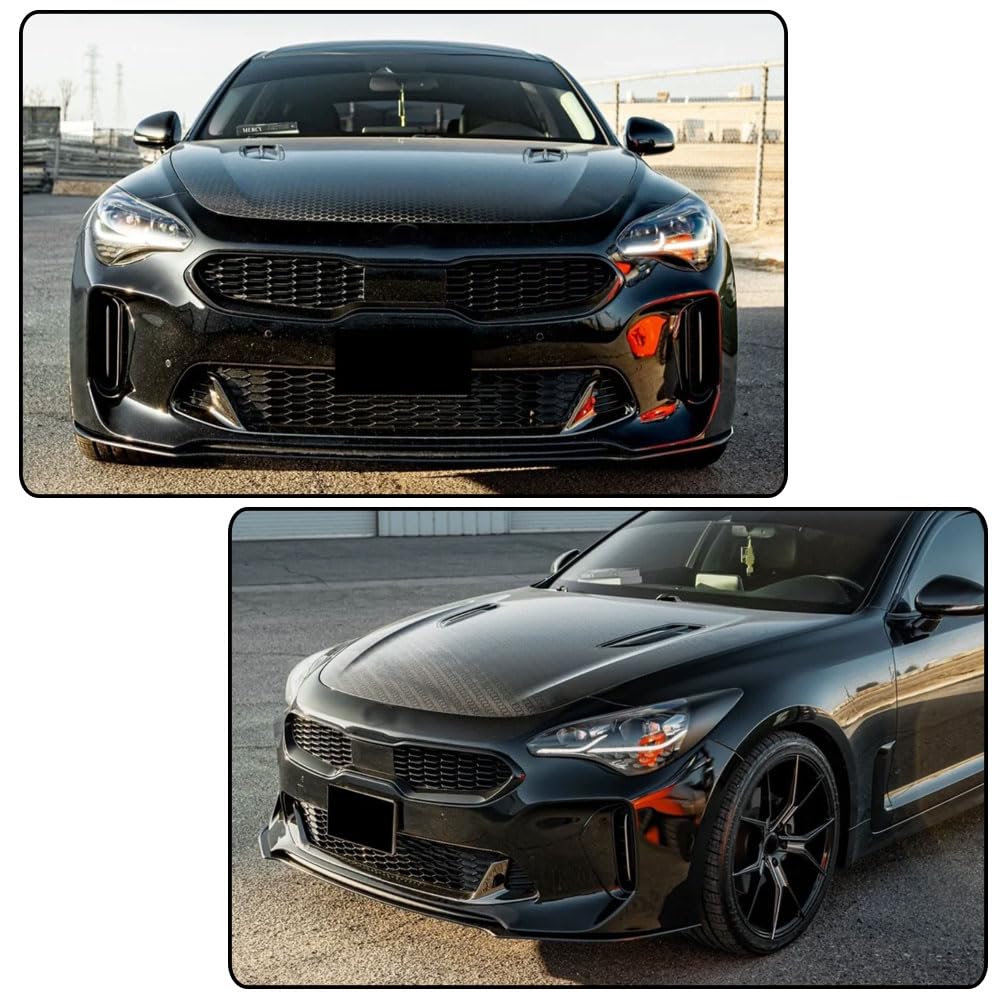 Gloss Black Front Bumper Lip for Kia Stinger 2018-2023 | Front Chin Spoiler Splitter Air Dam Protector Factory Outlet