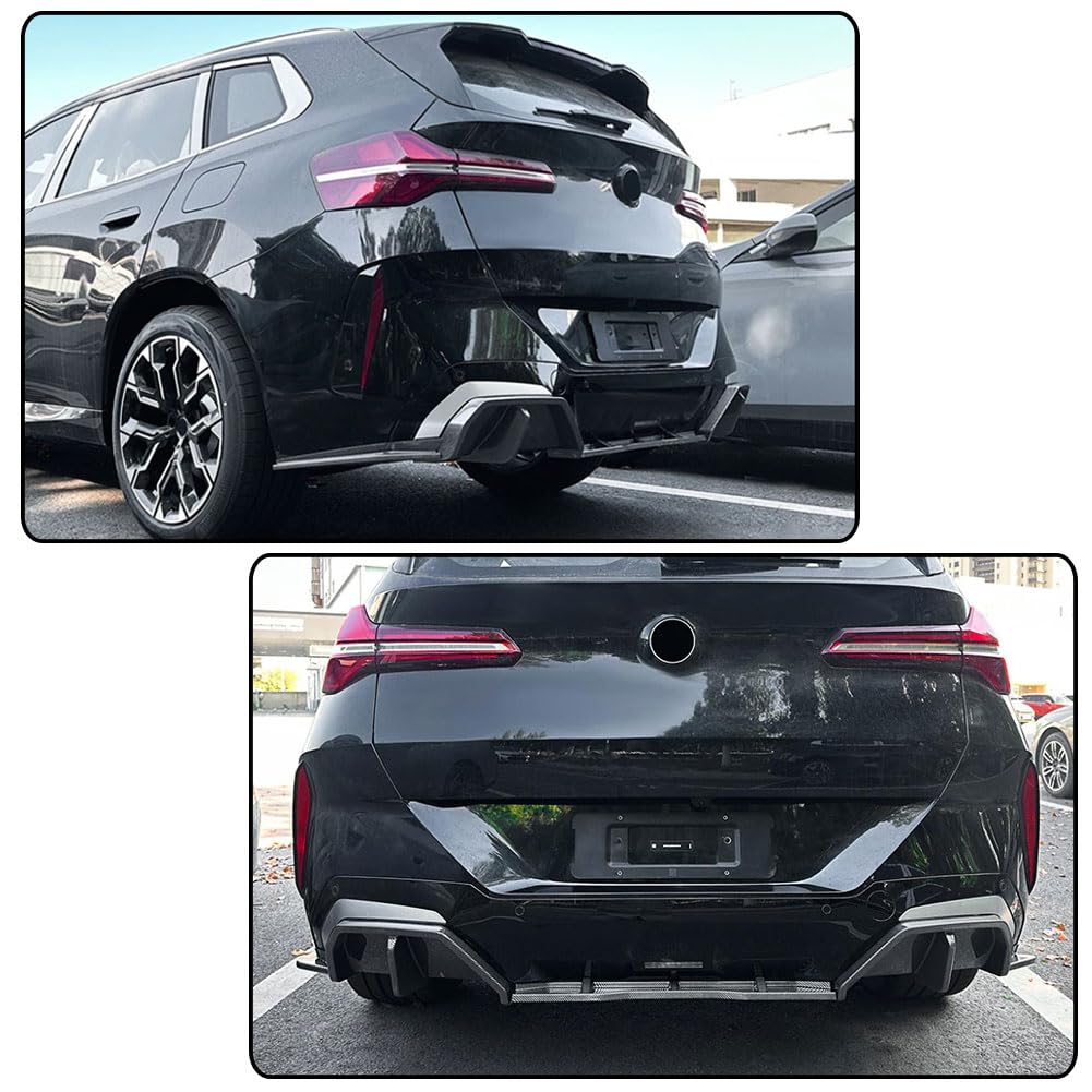 Carbon Pattern Rear Bumper Diffuser Compatible with BMW X3 G45 G48 M Sport 2025 2026 ABS Lower Bumper Lip Spoiler Body Kit Fa