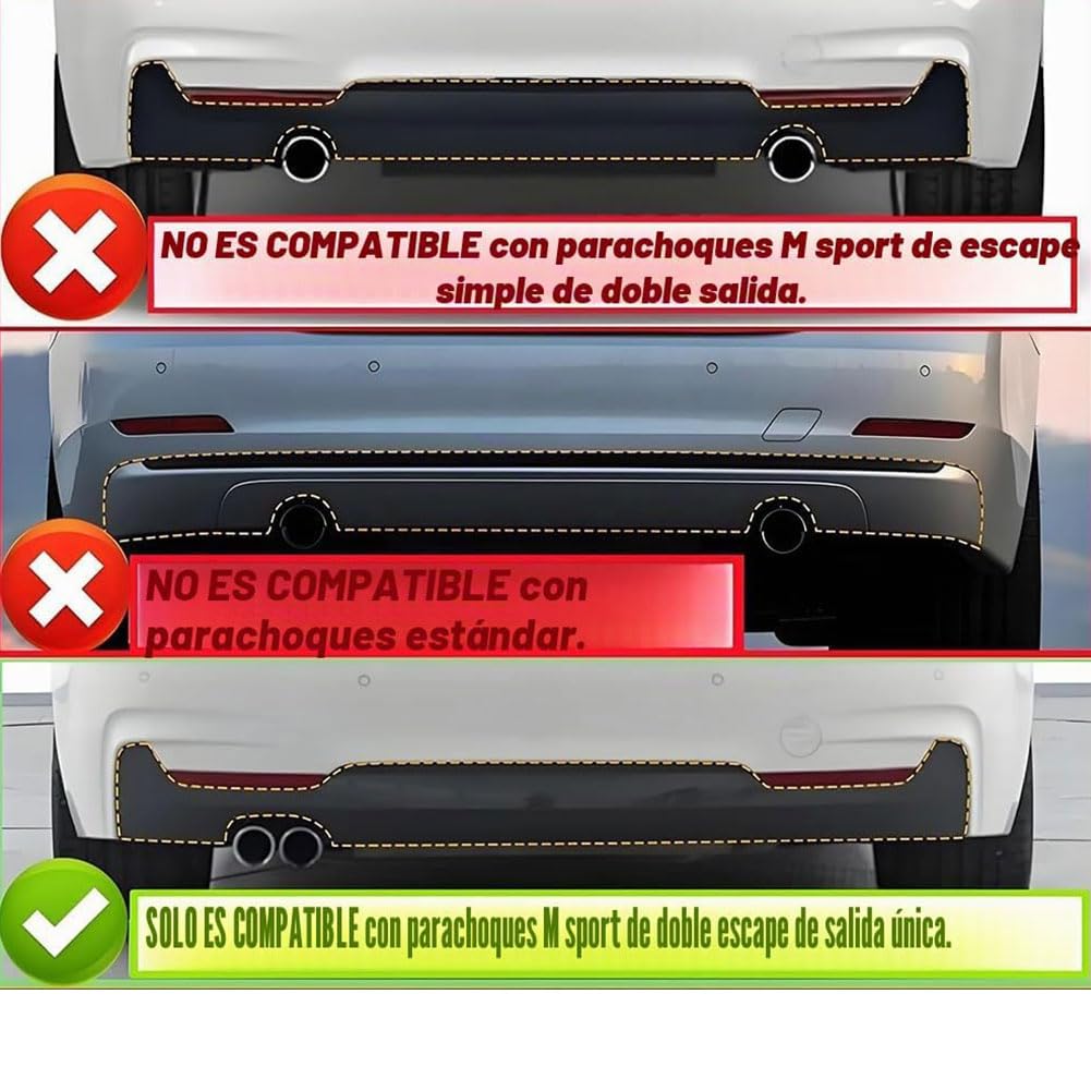 Gloss Black ABS Rear Diffuser for BMW F32 F33 F36 M Sport 2014-2020 | 420i 428i 435i 440i Lower Bumper Lip Spoiler Body Kit F