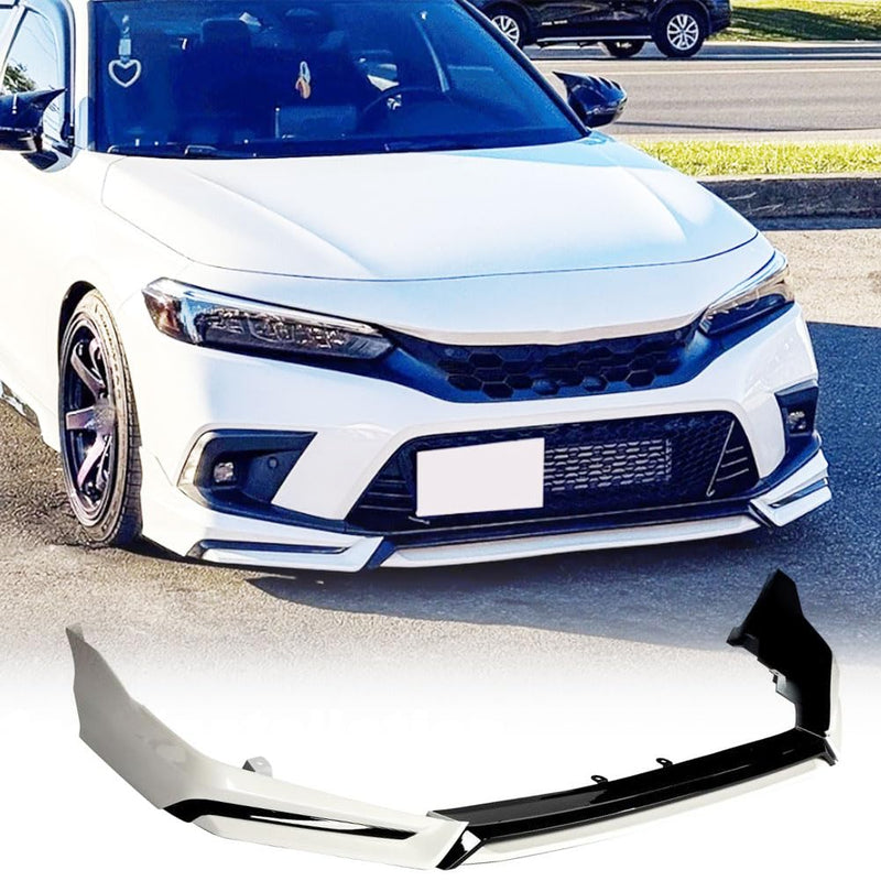 Front Lip Spoiler for Honda Civic 11th Sedan Hatch 2022-2024 White Pearl | 2022 2023 2024 Lower Chin Bumper Spoiler Splitter 