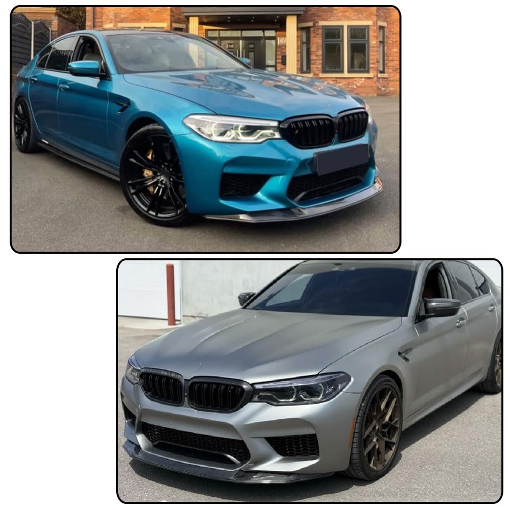 Matte Black Front Bumper Lip Splitters for BMW 5 Series F90 M5 2018-2020 | Fiberglass Front Chin Spoiler Splitter Protector A